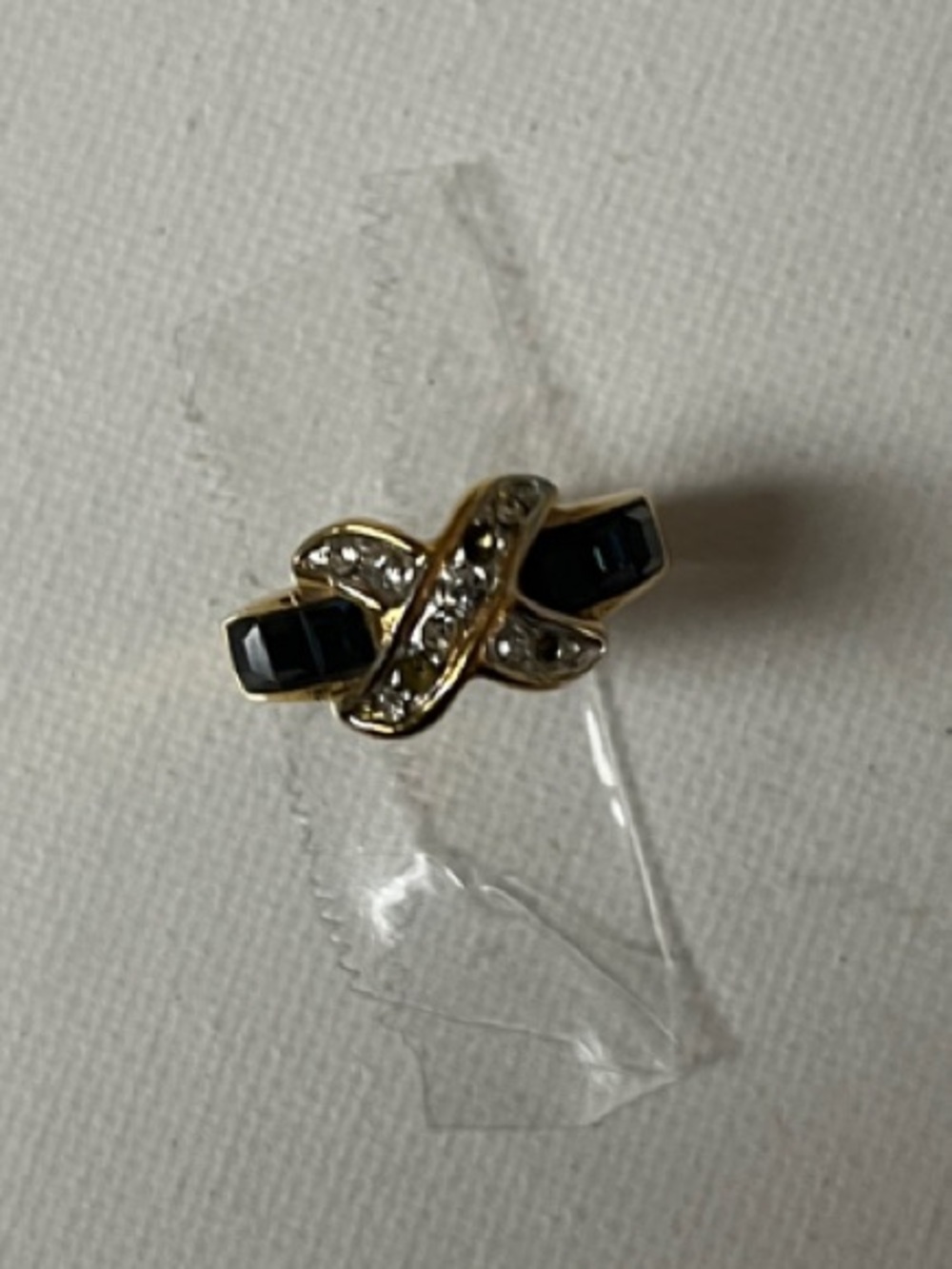 Gold with Diamond and Blue Sapphire stones